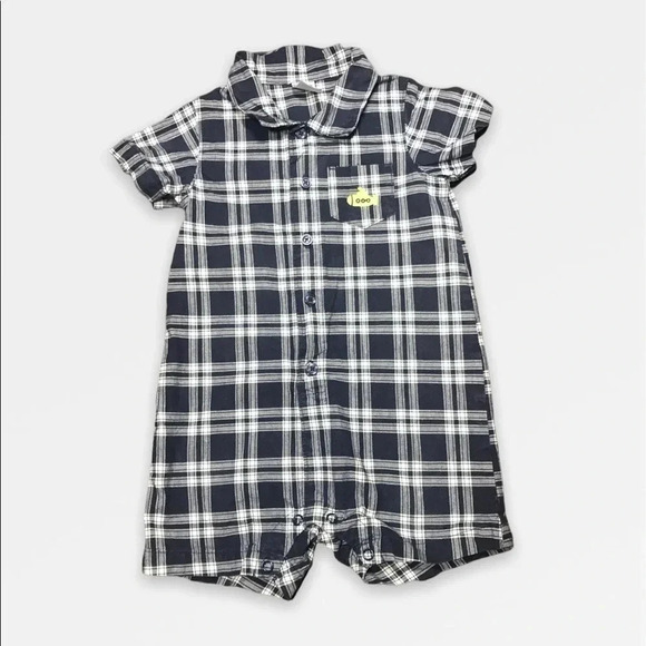 4/$20🥳 Navy Blue Short  Sleeve Romper - Picture 1 of 3